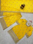 DESIGNER CHINON THREAD SEQUENCE WORK TOP PALAZZO WITH DUPATTA PARTY WEAR WHOLESALE PRICE ETHNIC GARMENT (4)