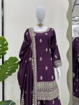 DESIGNER CHINON THREAD SEQUENCE WORK TOP PALAZZO WITH DUPATTA PARTY WEAR WHOLESALE PRICE ETHNIC GARMENT (3)