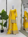 DESIGNER CHINON THREAD SEQUENCE WORK TOP PALAZZO WITH DUPATTA PARTY WEAR WHOLESALE PRICE ETHNIC GARMENT (4)