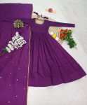 DESIGNER COTTON HAND EMBROIDERY WORK GOWN WITH DUPATTA FESTIVAL WEAR WHOLESALE PRICE ETHNIC GARMENT (5)