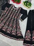 DESIGNER FAUX GEORGETTE EMBROIDERY WORK TOP PALAZZO WITH DUPATTA FESTIVAL WEAR WHOLESALE PRICE ETHNIC GARMENT (9)