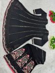DESIGNER FAUX GEORGETTE EMBROIDERY WORK TOP PALAZZO WITH DUPATTA FESTIVAL WEAR WHOLESALE PRICE ETHNIC GARMENT (9)