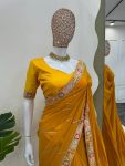 DESIGNER GEORGETTE CODING SEQUENCE WORK SAREE WITH UNSTITCHED BLOUSE PARTY WEAR WHOLESALE PRICE ETHNIC GARMENT (5)