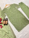 DESIGNER GEORGETTE EMBROIDERY SEQUENCE WORK TOP BOTTOM WITH DUPATTA PARTY WEAR WHOLESALE PRICE ETHNIC GARMENT (24)