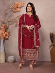 DESIGNER GEORGETTE EMBROIDERY SEQUENCE WORK TOP BOTTOM WITH DUPATTA PARTY WEAR WHOLESALE PRICE ETHNIC GARMENT (4)