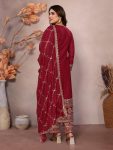 DESIGNER GEORGETTE EMBROIDERY SEQUENCE WORK TOP BOTTOM WITH DUPATTA PARTY WEAR WHOLESALE PRICE ETHNIC GARMENT (4)