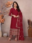 DESIGNER GEORGETTE EMBROIDERY SEQUENCE WORK TOP BOTTOM WITH DUPATTA PARTY WEAR WHOLESALE PRICE ETHNIC GARMENT (4)