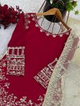 DESIGNER GEORGETTE EMBROIDERY SEQUENCE WORK TOP SHARARA WITH DUPATTA PARTY WEAR WHOLESALE PRICE ETHNIC GARMENT (3)
