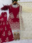 DESIGNER GEORGETTE EMBROIDERY SEQUENCE WORK TOP SHARARA WITH DUPATTA PARTY WEAR WHOLESALE PRICE ETHNIC GARMENT (3)