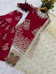 DESIGNER GEORGETTE EMBROIDERY SEQUENCE WORK TOP SHARARA WITH DUPATTA PARTY WEAR WHOLESALE PRICE ETHNIC GARMENT (3)