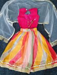 DESIGNER GEORGETTE MULTI COLORED LACE WORK KID’S LEHENGA CHOLI WITH DUPATTA PARTY WEAR WHOLESALE PRICE ETHNIC GARMENT (6)