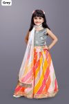 DESIGNER GEORGETTE MULTI COLORED LACE WORK KID’S LEHENGA CHOLI WITH DUPATTA PARTY WEAR WHOLESALE PRICE ETHNIC GARMENT (4)