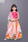 DESIGNER GEORGETTE MULTI COLORED LACE WORK KID’S LEHENGA CHOLI WITH DUPATTA PARTY WEAR WHOLESALE PRICE ETHNIC GARMENT (6)
