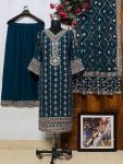 DESIGNER GEORGETTE SEQUENCE EMBROIDERY DIAMOND WORK TOP PALAZZO WITH DUPATTA FESTIVAL WEAR WHOLESALE PRICE ETHNIC GARMENT (1)