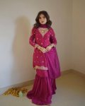 DESIGNER GEORGETTE SEQUENCE EMBROIDERY PEARL WORK TOP SHARARA WITH DUPATTA FESTIVAL WEAR WHOLESALE PRICE ETHNIC GARMENT (10)