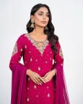 DESIGNER GEORGETTE SEQUENCE EMBROIDERY PEARL WORK TOP SHARARA WITH DUPATTA FESTIVAL WEAR WHOLESALE PRICE ETHNIC GARMENT (10)