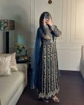 DESIGNER GEORGETTE SEQUENCE EMBROIDERY WORK TOP BOTTOM WITH DUPATTA FESTIVAL WEAR WHOLESALE PRICE ETHNIC GARMENT (4)