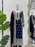 DESIGNER GEORGETTE THREAD SEQUENCE LACE WORK TOP BOTTOM WITH DUPATTA PARTY WEAR WHOLESALE PRICE ETHNIC GARMENT (3)