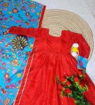 DESIGNER KOTA SILK SEQUENCE BUTTI WORK GOWN WITH DUPATTA FESTIVAL WEAR WHOLESALE PRICE ETHNIC GARMENT (3)