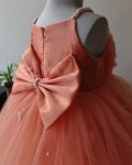 DESIGNER NET FLOWER BEADS WORK KID’S FROCK PARTY WEAR WHOLESALE PRICE ETHNIC GARMENT (20)