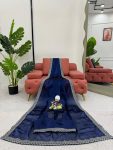 DESIGNER ORGANZA SILK THREAD EMBROIDERY WORK SAREE WITH UNSTITCHED BLOUSE FESTIVAL WEAR WHOLESALE PRICE ETHNIC GARMENT (16)