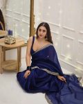 DESIGNER ORGANZA SILK THREAD EMBROIDERY WORK SAREE WITH UNSTITCHED BLOUSE FESTIVAL WEAR WHOLESALE PRICE ETHNIC GARMENT (16)