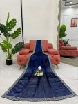 DESIGNER ORGANZA SILK THREAD EMBROIDERY WORK SAREE WITH UNSTITCHED BLOUSE FESTIVAL WEAR WHOLESALE PRICE ETHNIC GARMENT (16)