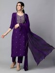 DESIGNER RAYON EMBROIDERY WORK TOP BOTTOM WITH DUPATTA PARTY WEAR WHOLESALE PRICE ETHNIC GARMENT (9)