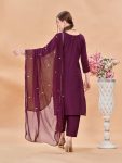 DESIGNER RAYON EMBROIDERY WORK TOP BOTTOM WITH DUPATTA PARTY WEAR WHOLESALE PRICE ETHNIC GARMENT (3)