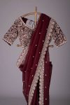 DESIGNER TABBY SILK THREAD SEQUENCE WORK SAREE WITH UNSTITCHED BLOUSE FESTIVAL WEAR WHOLESALE PRICE EHNIC GARMENT (42)