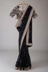 DESIGNER TABBY SILK THREAD SEQUENCE WORK SAREE WITH UNSTITCHED BLOUSE FESTIVAL WEAR WHOLESALE PRICE EHNIC GARMENT (35)
