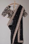 DESIGNER TABBY SILK THREAD SEQUENCE WORK SAREE WITH UNSTITCHED BLOUSE FESTIVAL WEAR WHOLESALE PRICE EHNIC GARMENT (35)