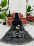DESIGNER TABBY SILK THREAD SEQUENCE WORK SAREE WITH UNSTITCHED BLOUSE FESTIVAL WEAR WHOLESALE PRICE EHNIC GARMENT (35)