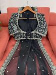 DESIGNER TABBY SILK THREAD SEQUENCE WORK SAREE WITH UNSTITCHED BLOUSE FESTIVAL WEAR WHOLESALE PRICE EHNIC GARMENT (35)