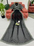 DESIGNER TABBY SILK THREAD SEQUENCE WORK SAREE WITH UNSTITCHED BLOUSE FESTIVAL WEAR WHOLESALE PRICE EHNIC GARMENT (35)
