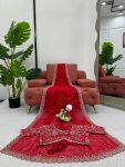 DESIGNER TABBY SILK THREAD SEQUENCE WORK SAREE WITH UNSTITCHED BLOUSE PARTY WEAR WHOLESALE PRICE ETHNIC GARMENT (7)