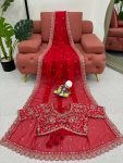 DESIGNER TABBY SILK THREAD SEQUENCE WORK SAREE WITH UNSTITCHED BLOUSE PARTY WEAR WHOLESALE PRICE ETHNIC GARMENT (7)