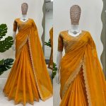 DESIGNER TABBY SILK THREAD SEQUENCE WORK SAREE WITH UNSTITCHED BLOUSE PARTY WEAR WHOLESALE PRICE ETHNIC GARMENT (16)