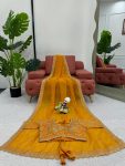 DESIGNER TABBY SILK THREAD SEQUENCE WORK SAREE WITH UNSTITCHED BLOUSE PARTY WEAR WHOLESALE PRICE ETHNIC GARMENT (16)