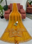 DESIGNER TABBY SILK THREAD SEQUENCE WORK SAREE WITH UNSTITCHED BLOUSE PARTY WEAR WHOLESALE PRICE ETHNIC GARMENT (16)