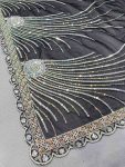 DESIGNER TWILL NET EMBROIDERY SEQUENCE WORK SAREE WITH UNSTITCHED BLOUSE FESVIVAL WEAR WHOLESALE PRICE ETHNIC GARMENT 1 (3)