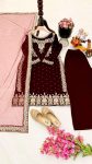 DESIGNER VELVET EMBROIDERY SEQUENCE MOTI WORK TOP BOTTOM WITH DUPATTA FESTIVAL WEAR WHOLESALE PRICE ETHNIC GARMENT (13)