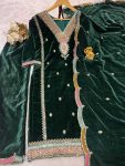DESIGNER VELVET EMBROIDERY SEQUENCE WORK TOP BOTTOM WITH DUPATTA FESTIVAL WEAR WHOLESALE PRICE ETHNIC GARMENT (4)