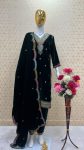 DESIGNER VELVET EMBROIDERY SEQUENCE WORK TOP BOTTOM WITH DUPATTA FESTIVAL WEAR WHOLESALE PRICE ETHNIC GARMENT (4)