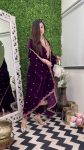 DESIGNER VELVET EMBROIDERY SEQUENCE WORK TOP BOTTOM WITH DUPATTA FESTIVAL WEAR WHOLESALE PRICE ETHNIC GARMENT (7)