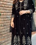 DESIGNER VELVET EMBROIDERY WORK GOWN BOTTOM WITH DUPATTA PARTY WEAR WHOLESALE PRICE ETHNIC GARMENT (7)