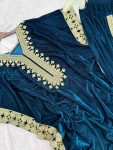 DESIGNER VELVET EMBROIDERY WORK KAFTAN WITH BOTTOM PARTY WEAR WHOLESALE PRICE ETHNIC GARMENT (3)