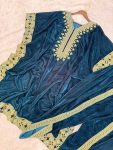 DESIGNER VELVET EMBROIDERY WORK KAFTAN WITH BOTTOM PARTY WEAR WHOLESALE PRICE ETHNIC GARMENT (3)