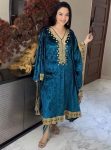 DESIGNER VELVET EMBROIDERY WORK KAFTAN WITH BOTTOM RAMA