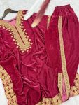 DESIGNER VELVET EMBROIDERY WORK KAFTAN WITH BOTTOM PARTY WEAR WHOLESALE PRICE ETHNIC GARMENT (4)